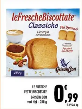 Conad City Le fresche fette biscottate GRISSIN BON offerta