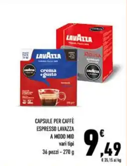 Conad City Capsule per caffè espresso LAVAZZA a modo mio offerta