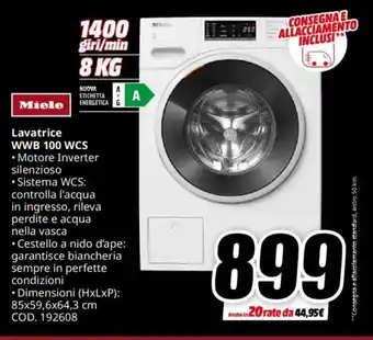 MediaWorld Miele Lavatrice WWB 100 WCS offerta