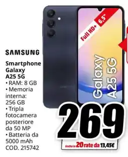 MediaWorld SAMSUNG Smartphone Galaxy A25 5G offerta