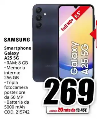 MediaWorld SAMSUNG Smartphone Galaxy A25 5G offerta