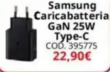 MediaWorld Samsung Caricabatteria GaN 25W Type-C offerta