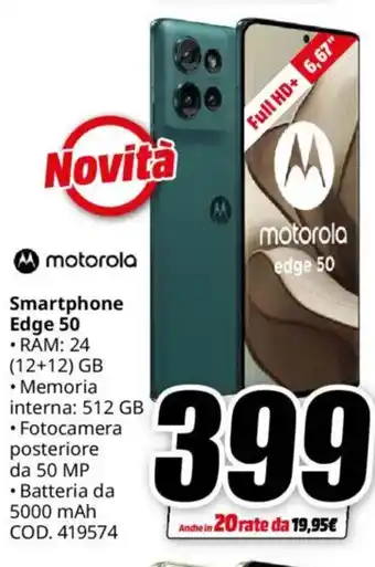 MediaWorld motorola Smartphone Edge 50 offerta