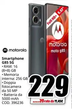 MediaWorld motorola Smartphone G85 5G offerta