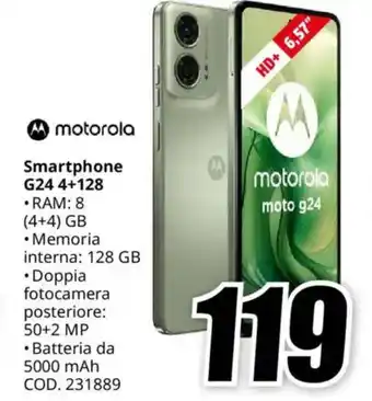 MediaWorld motorola Smartphone G24 4+128 offerta