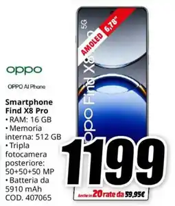 MediaWorld oppo Smartphone Find X8 Pro offerta