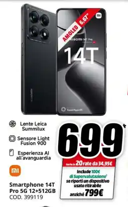 MediaWorld Smartphone 14T Pro 5G 12+512GB offerta