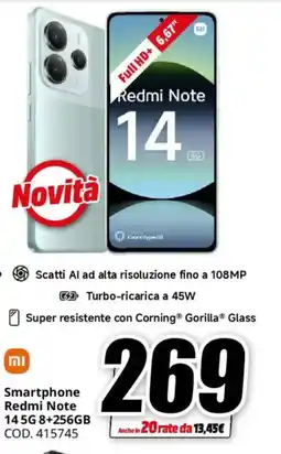 MediaWorld Smartphone Redmi Note 14 5G 8+256GB offerta