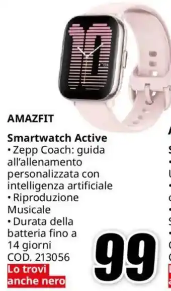 MediaWorld AMAZFIT Smartwatch Active offerta