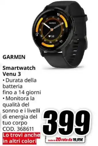 MediaWorld GARMIN Smartwatch Venu 3 offerta