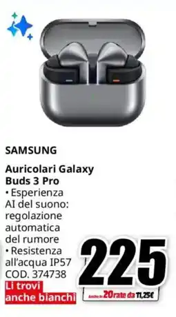 MediaWorld SAMSUNG Auricolari Galaxy Buds 3 Pro offerta