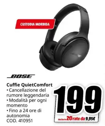 MediaWorld BOSE Cuffie QuietComfort offerta