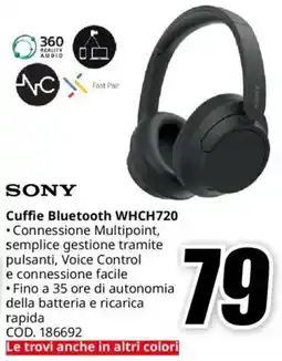 MediaWorld SONY Cuffie Bluetooth WHCH720 offerta