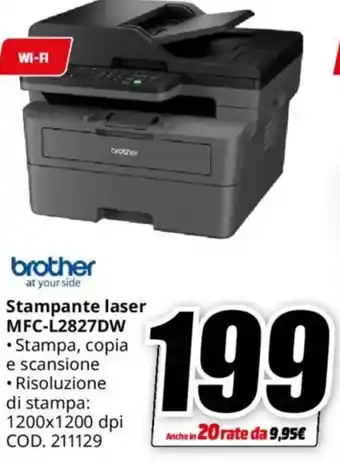 MediaWorld brother Stampante laser MFC-L2827DW offerta