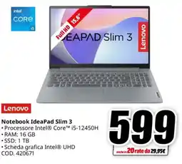 MediaWorld Lenovo Notebook IdeaPad Slim 3 offerta