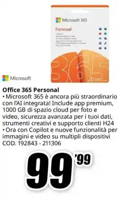 MediaWorld Microsoft Office 365 Personal offerta