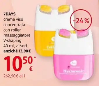 dm drogerie markt 7DAYS crema viso concentrata con roller massaggiatore V-shaping offerta