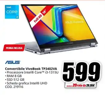 MediaWorld ASUS Convertibile VivoBook TP3402VA offerta