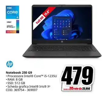 MediaWorld hp Notebook 250 G9 offerta