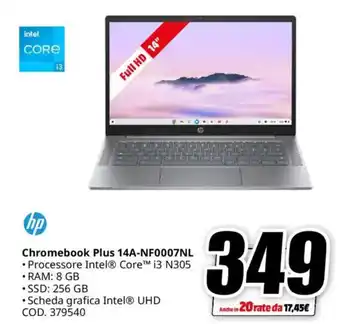 MediaWorld hp Chromebook Plus 14A-NF0007NL offerta