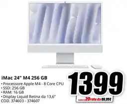 MediaWorld iMac 24" M4 256 GB offerta