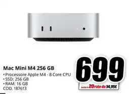 MediaWorld Mac Mini M4 256 GB offerta