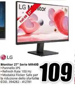 MediaWorld LG Monitor 27" Serie MR400 offerta