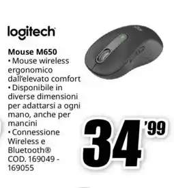 MediaWorld logitech Mouse M650 offerta