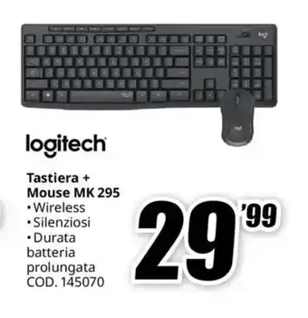 MediaWorld logitech Tastiera + Mouse MK 295 offerta