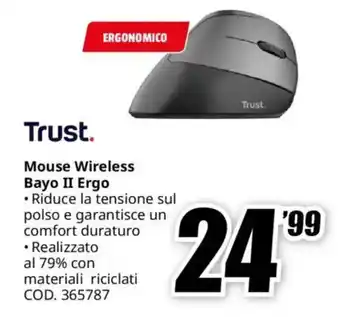 MediaWorld Trust Mouse Wireless Bayo II Ergo offerta