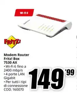 MediaWorld Modem Router Fritz! Box 7530 AX offerta