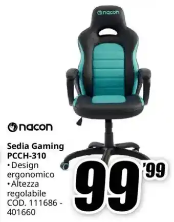 MediaWorld nacon Sedia Gaming PCCH-310 offerta