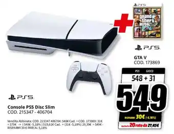 MediaWorld Console PS5 Disc Slim offerta