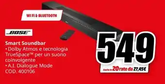 MediaWorld BOSE Smart Soundbar offerta