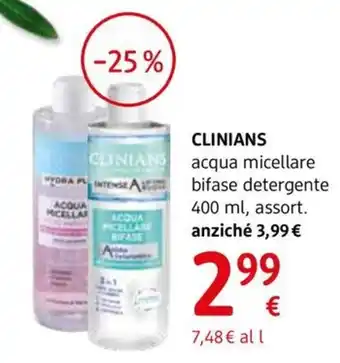 dm drogerie markt CLINIANS acqua micellare bifase detergente offerta