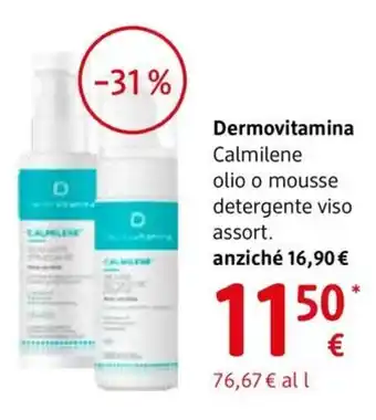 dm drogerie markt Dermovitamina Calmilene olio o mousse detergente viso offerta