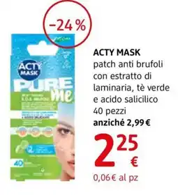 dm drogerie markt ACTY MASK patch anti brufoli con estratto di laminaria, tè verde e acido salicilico 40 pezzi offerta