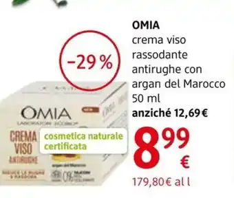 dm drogerie markt OMIA crema viso rassodante antirughe con argan del Marocco offerta