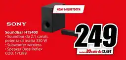 MediaWorld SONY Soundbar HTS400 offerta