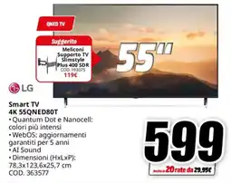 MediaWorld LG Smart TV 4K 55QNED80T offerta