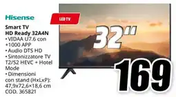 MediaWorld Hisense Smart TV HD Ready 32A4N offerta