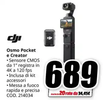 MediaWorld dji Osmo Pocket e Creator offerta