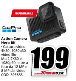 MediaWorld GoPro Action Camera Hero BK offerta