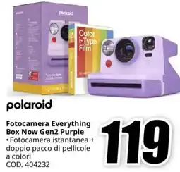 MediaWorld polaroid Fotocamera Everything Box Now Gen2 Purple offerta