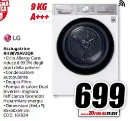 MediaWorld LG Asciugatrice RH90V9AV2QR offerta