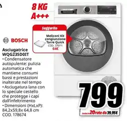 MediaWorld BOSCH Asciugatrice WQG235D0IT offerta