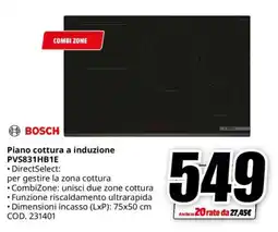 MediaWorld BOSCH Piano cottura a induzione PVS831HB1E offerta