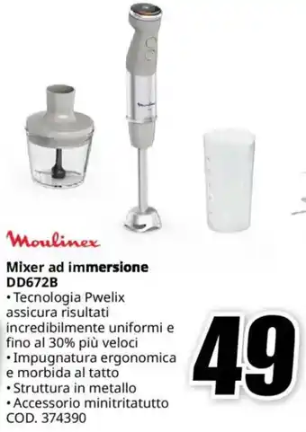 MediaWorld Moulinex Mixer ad immersione DD672B offerta