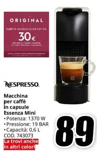 MediaWorld NESPRESSO Macchina per caffè in capsule Essenza Mini offerta