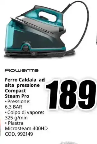 MediaWorld Rowenta Ferro Caldaia ad alta pressione Compact Steam Pro offerta